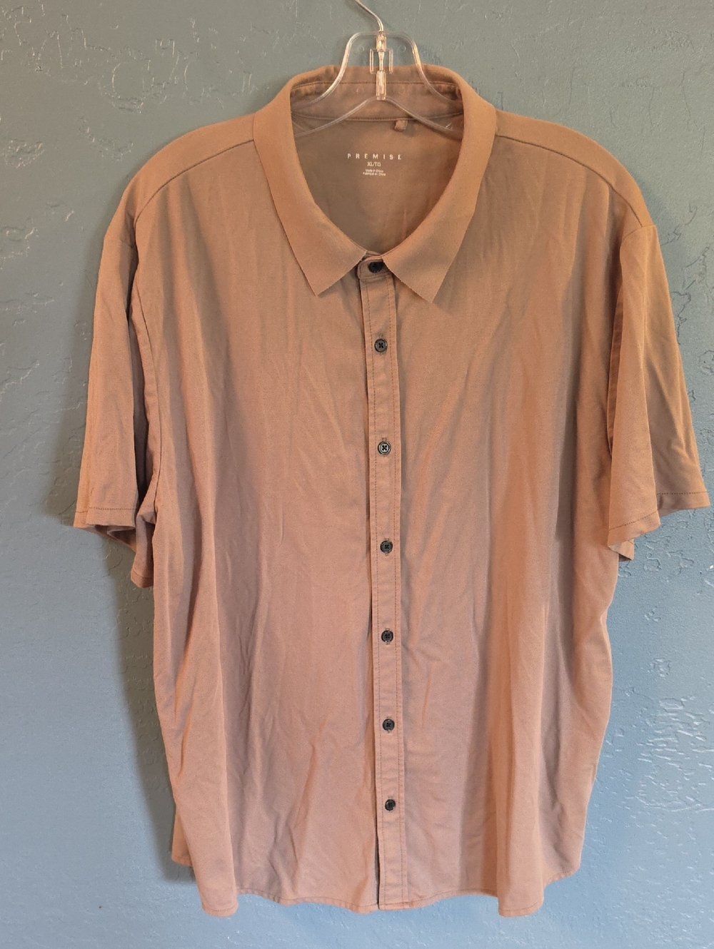 Premise Men’s Casual Button-Down Shirt in Tan